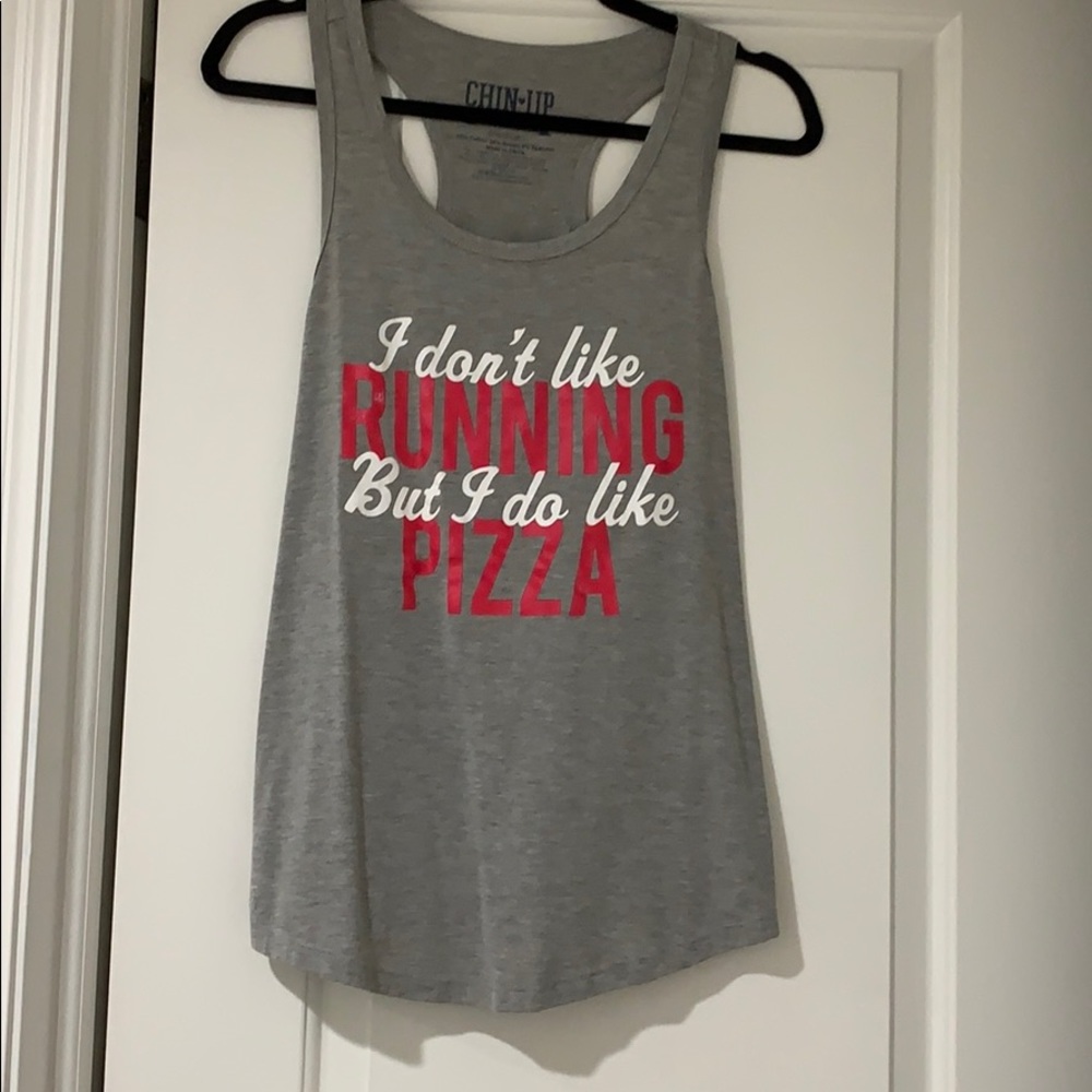 Chin Up Work out graphic Racerback tank top